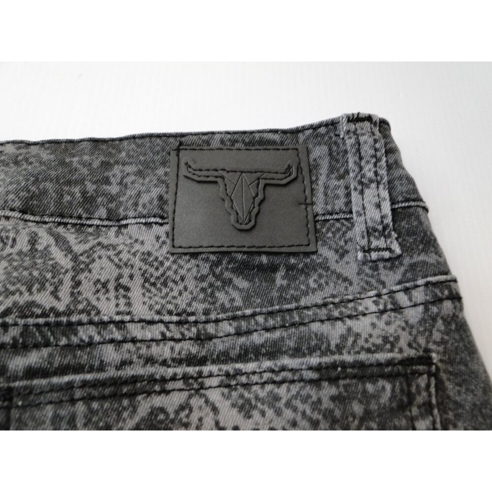 Lucky & Blessed Womens Jean Ankle Skinny Fringe Hem Gray & Black Size 4 - Picture 6 of 11